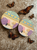 Floral Butterfly Wooden Statement Earrings